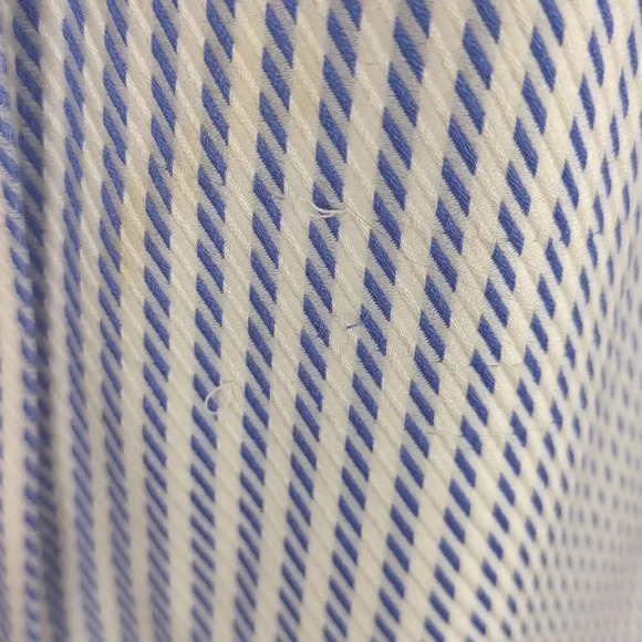 Talbot's 100% Cotton Wrinkle Resistant Blue & White Striped Blouse Vintage 90s - Picture 8 of 9
